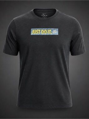 Nike Dri-FIT Just Do It Graphic Tee Men’s XXL Black Charcoal Athletic Shirt